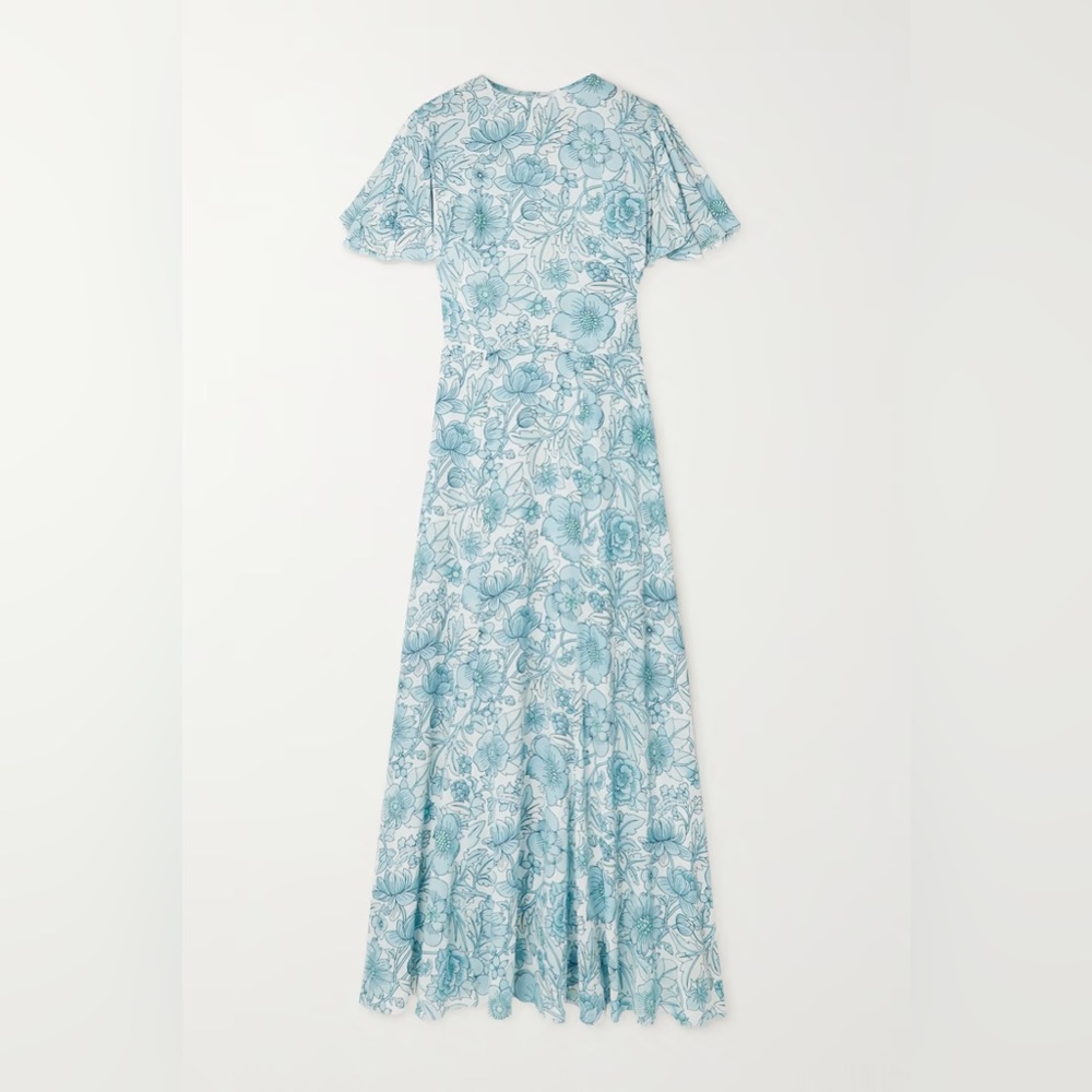 Vampires Wife Blue and White Floral Dress